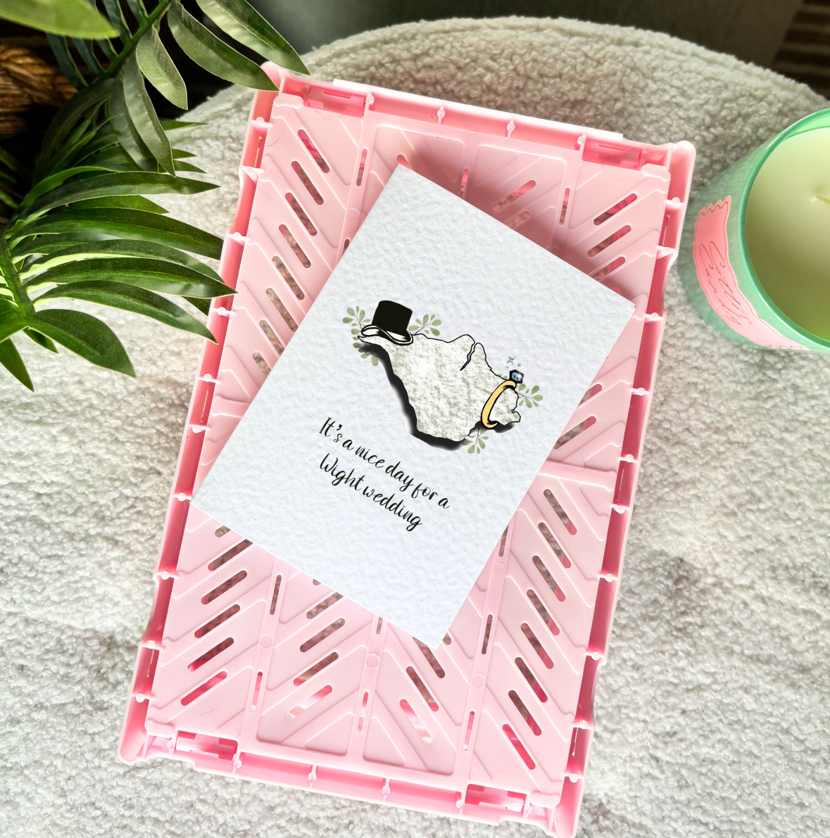 It's a Nice Day for a Wight Wedding Card