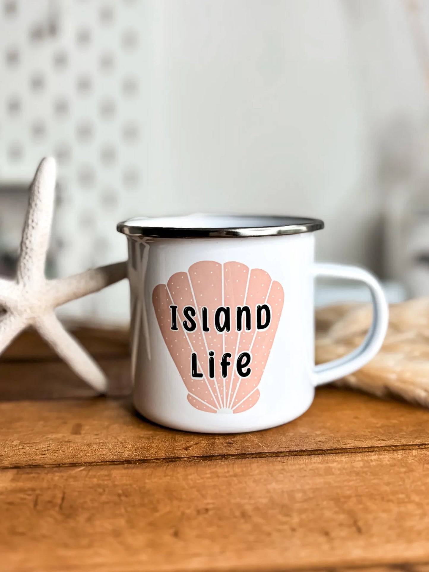 Shell Island Life Enamel Mug 12oz