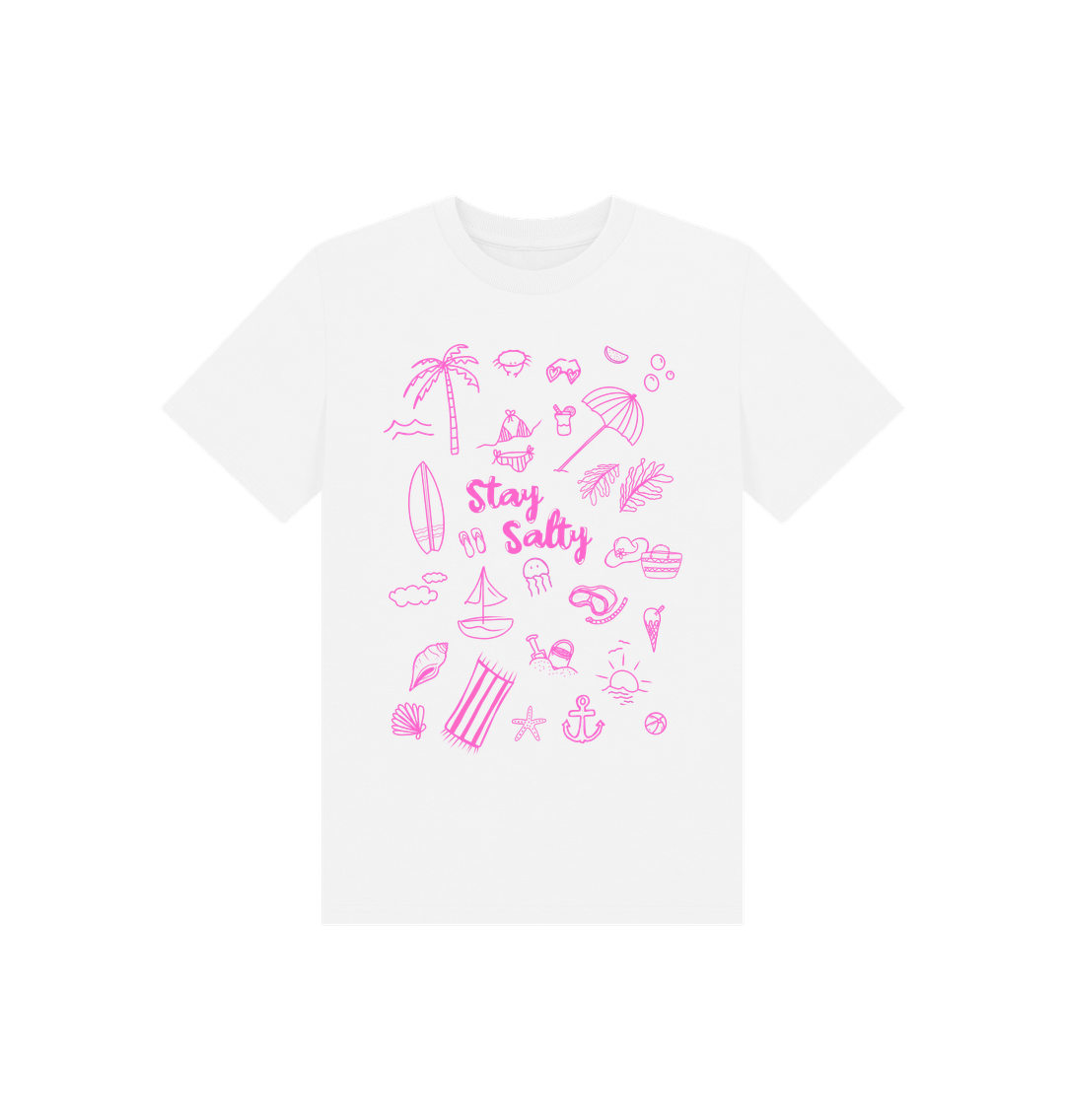 White Printed Kids T-Shirt