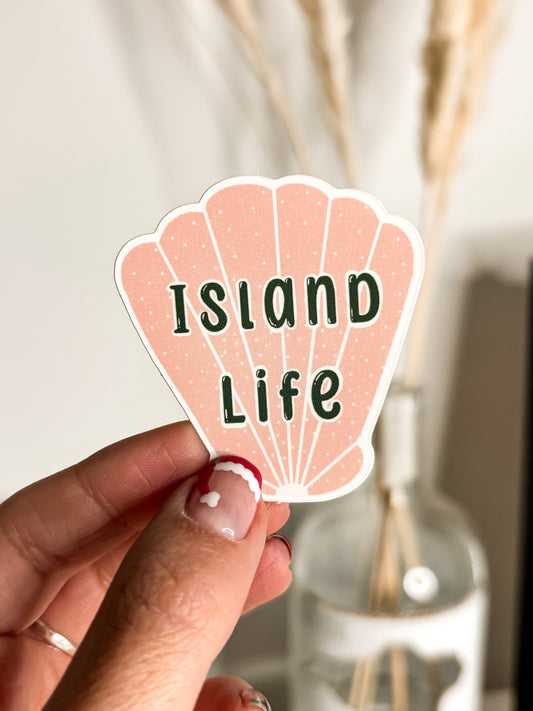 Island Life Die Cut Shell Sticker