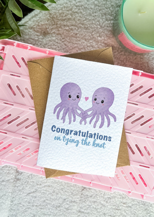 Congratulations on tying the knot - Octopus Wedding Card