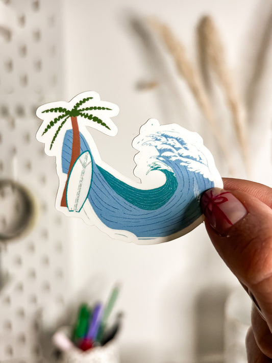 Ride the Wave Die Cut Sticker