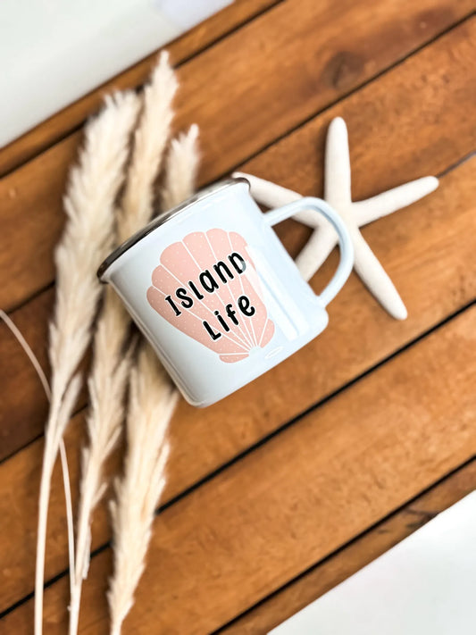 Shell Island Life Enamel Mug 12oz